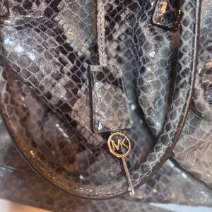Michael Kors Gray Snake Skin Hamilton Soft Leather Large Michael Kors Bag